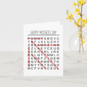 Crossword Mother's Day Card   Positive Feel Good