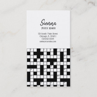 Crossword pattern business card