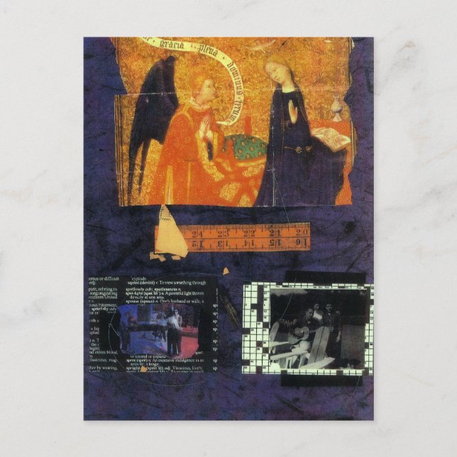 Crossword Puzzle and Angel Postcard (Front)