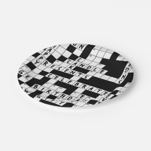 crossword puzzle birthday party paper plate