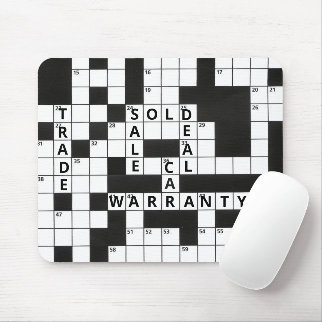Crossword Puzzle Car Dealership Mouse Pad (With Mouse)
