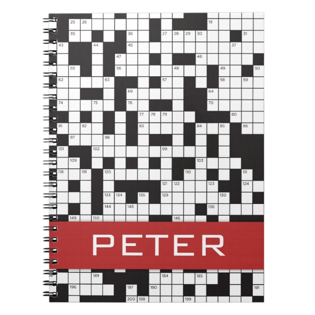 Crossword Puzzle Custom Name Notebook (Front)