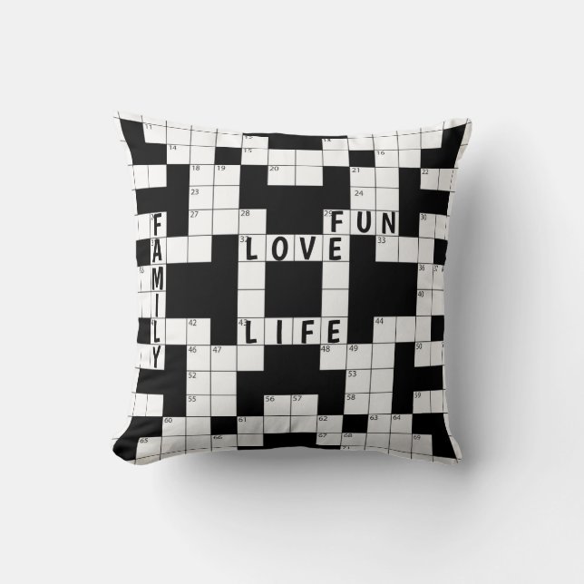 Crossword Puzzle Family Cushion (Front)