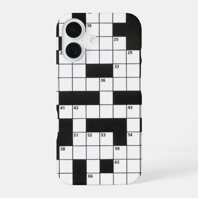 Crossword Puzzle iPhone 16 Case (Back)