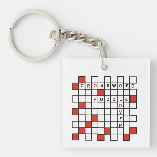Crossword puzzle Lover Key Ring (Front)