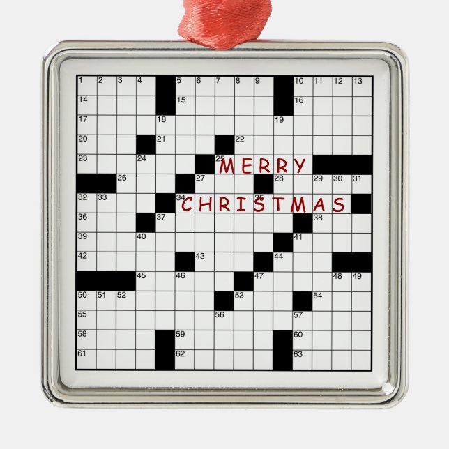 Crossword Puzzle Metal Tree Decoration (Front)