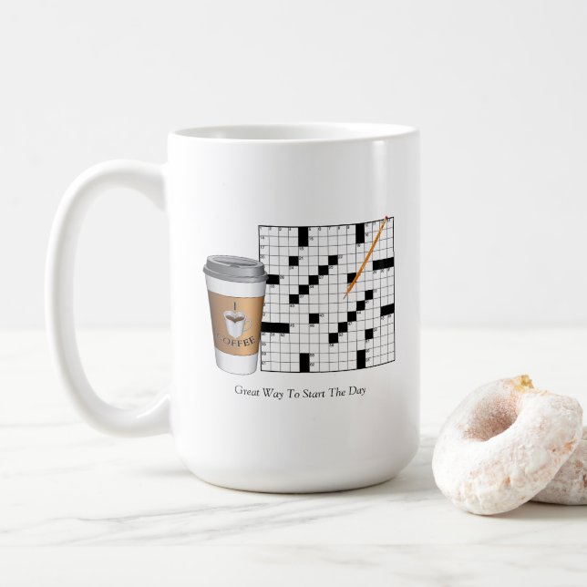 Crossword Puzzle Mug (With Donut)