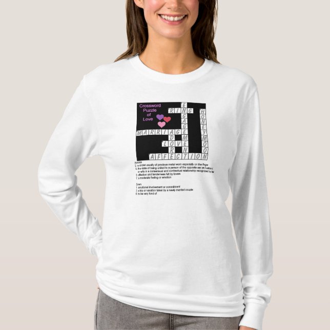Crossword Puzzle of Love Hoodie T-Shirt (Front)