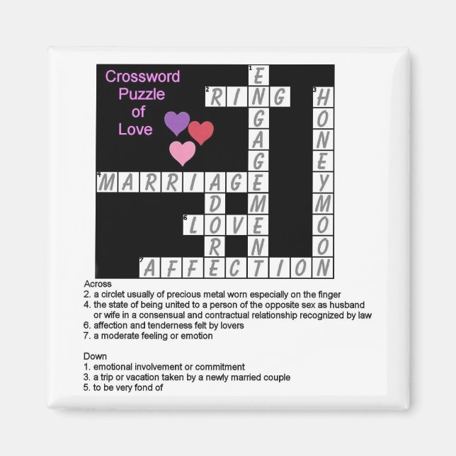 Crossword Puzzle of Love Magnet (Front)