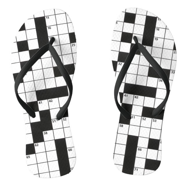 Crossword Puzzle Pattern Jandals (Footbed)