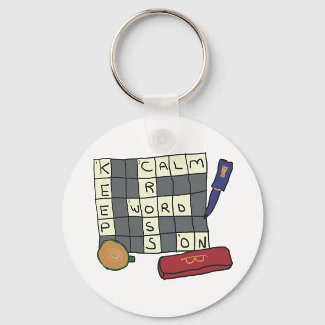 Crossword Puzzles Key Ring (Front)