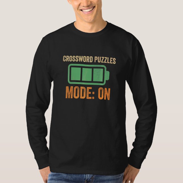 Crossword Puzzles Mode On Battery T-Shirt (Front)