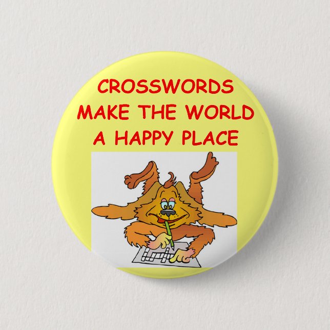 crosswords 6 cm round badge (Front)