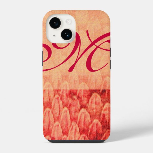 CROTALUS MONOGRAM red pink fuchsia iPhone Case (Back)