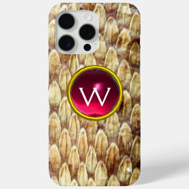CROTALUS PINK FUCHSIA GEM MONOGRAM  Case-Mate iPhone CASE (Back)