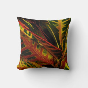 Croton Leaves Abstract Cushion