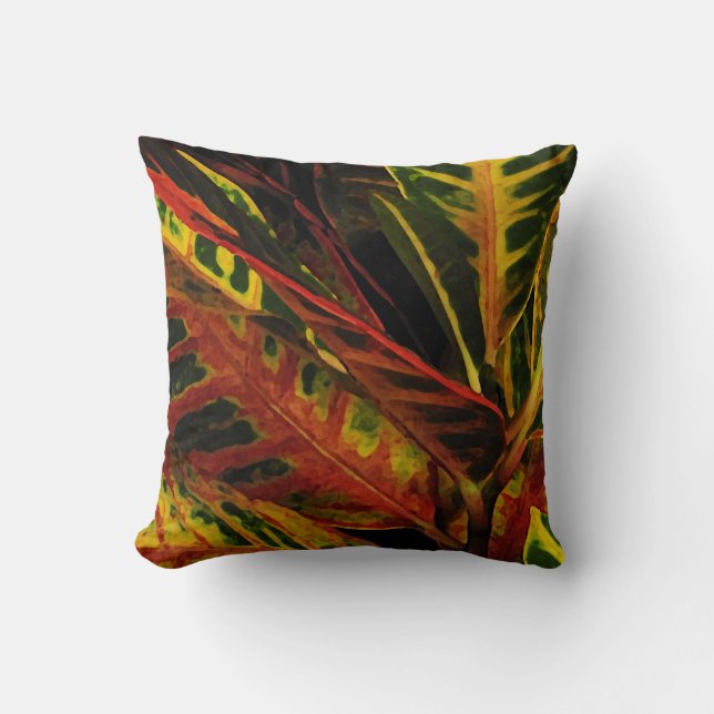 Croton Leaves Abstract Cushion (Front)