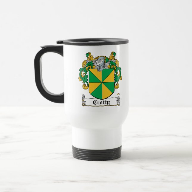 Crotty Family Crest Travel Mug (Left)