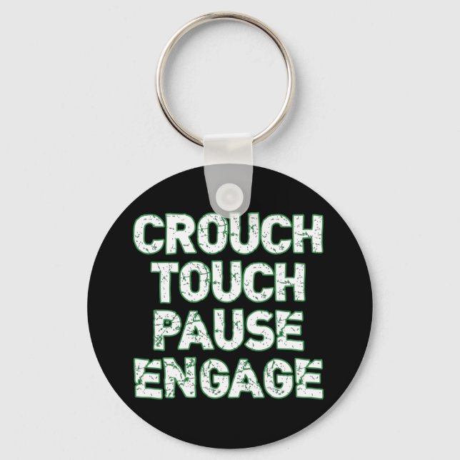 Crouch Touch Pause Engage Rugby Tees Key Ring (Front)