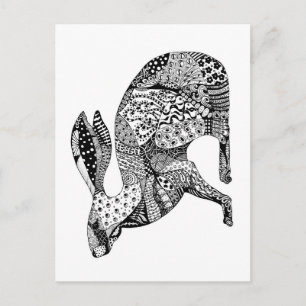 Crouching Hare Postcard