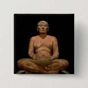 Crouching Scribe Statue 15 Cm Square Badge