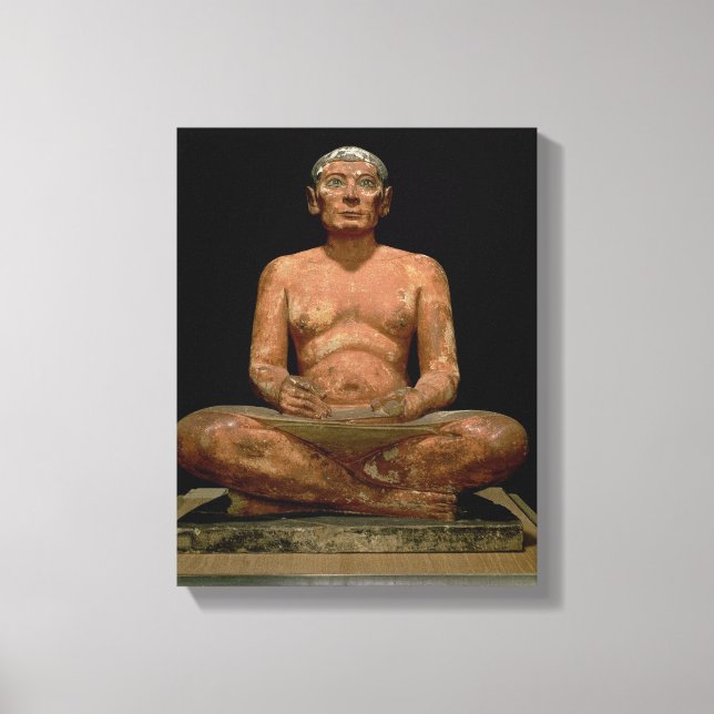 Crouching Scribe Statue Canvas Print (Front)