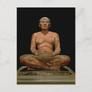 Crouching Scribe Statue Postcard