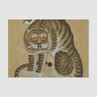 Crouching Tiger Minhwa with Magpie Tissue Paper