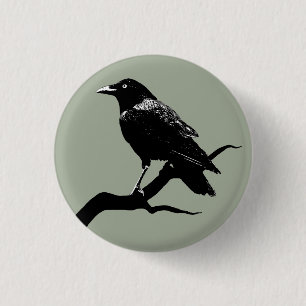 Crow 3 Cm Round Badge