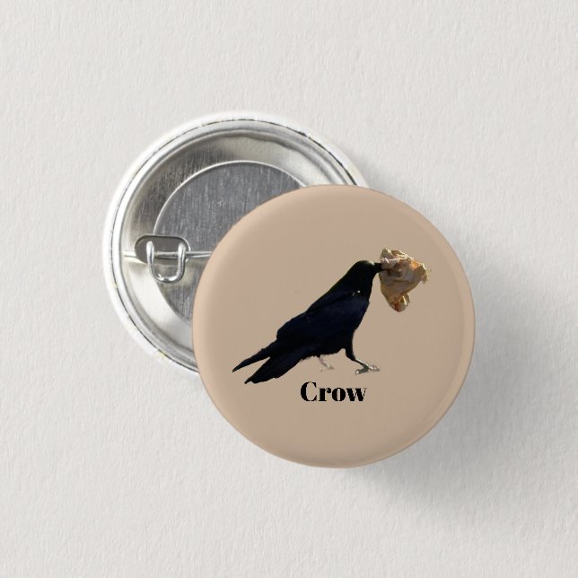 Crow 3 Cm Round Badge (Front & Back)