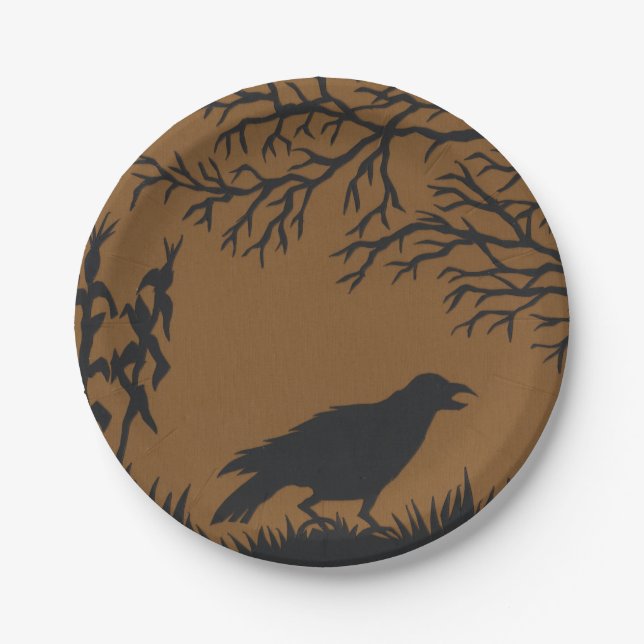 Crow and Corn Paper Plates, 7" Plate (Front)