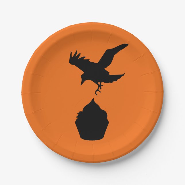 Crow and Cupcake Paper Plate (Front)