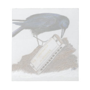 Crow and Harmonica Notepad