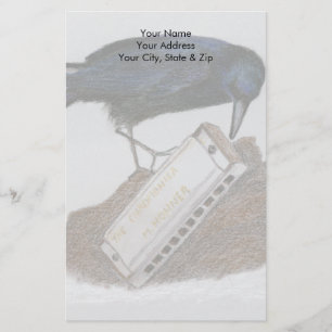Crow and Harmonica Stationery