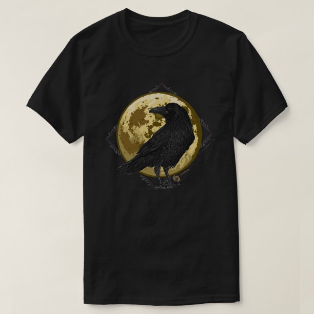 Crow and the Moon design 1 T-Shirt (Design Front)