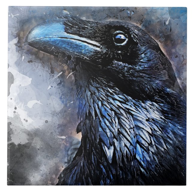 Crow art #crow #bird #animals tile (Front)