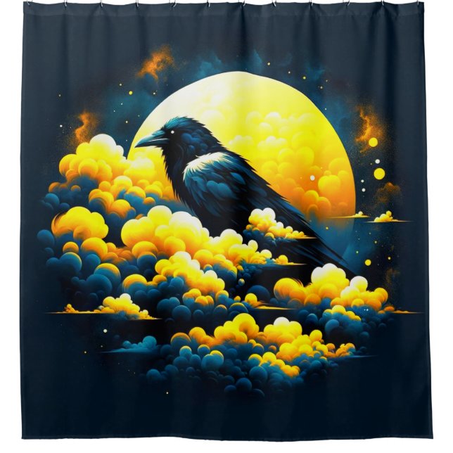 Crow Art Shower Curtain (Front)