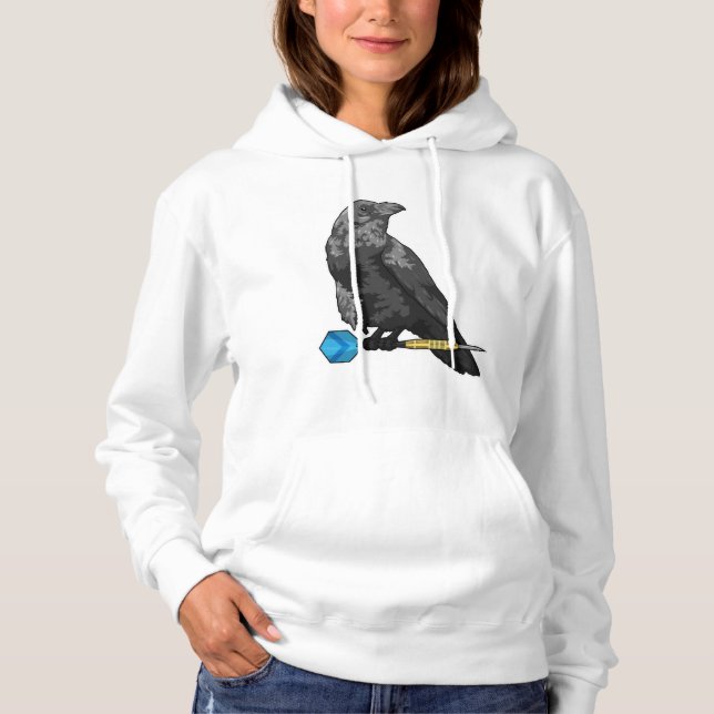 Crow at Darts with Dart Hoodie (Front)