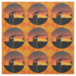 Crow at Sunset v1 Fabric