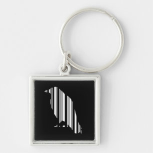 Crow Bar Code Bird Pattern Design Key Ring