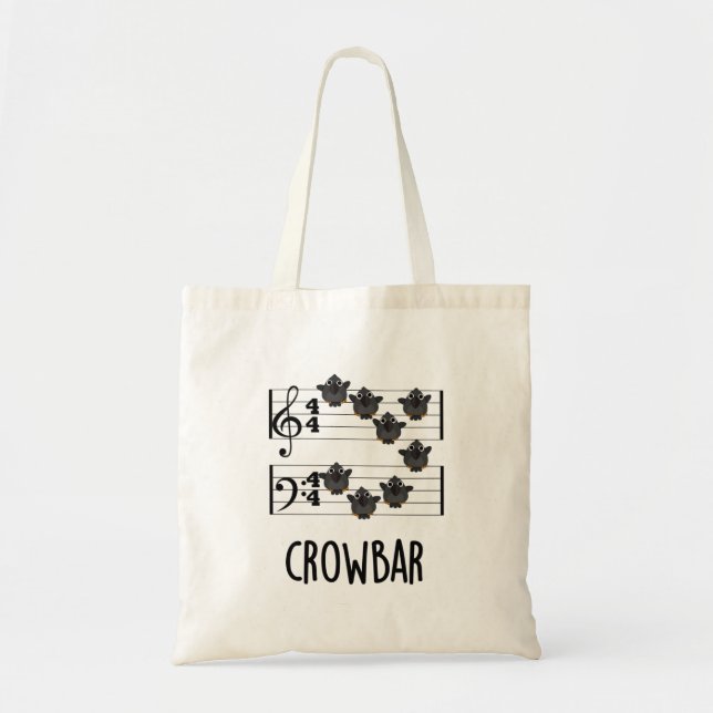 Crow Bar Funny Music Bird Pun  Tote Bag (Front)