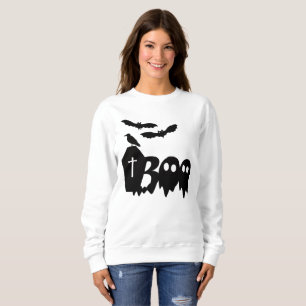Crow Bats Coffin Boo Sweatshirt - Scary Halloween