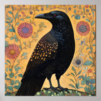 Crow Bird Abstract Painting