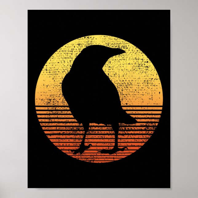 Crow Bird Lover Raven Vintage  Poster (Front)