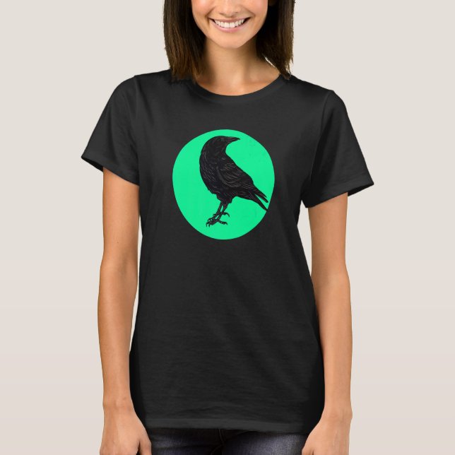 Crow Bird Minimalist Bird Premium T-Shirt (Front)