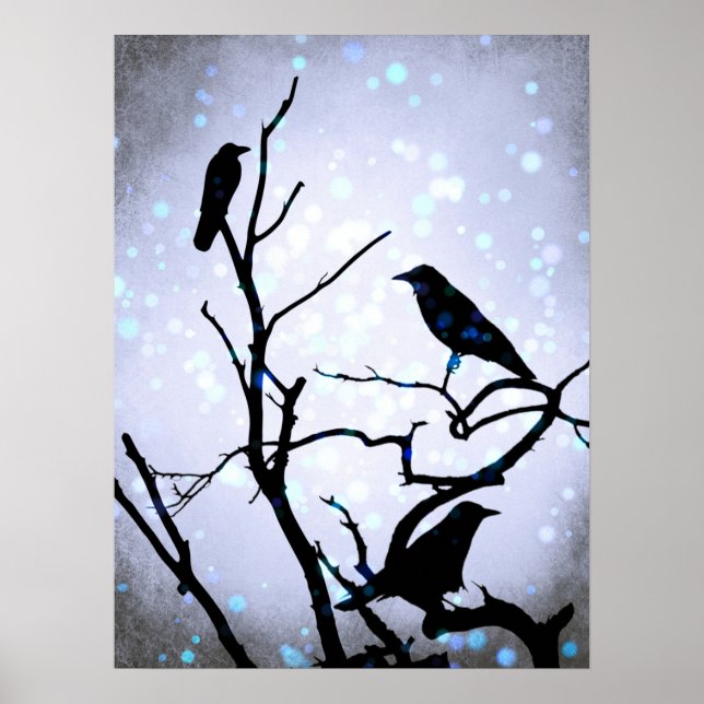 Crow Bird on Tree Bird 94 Poster (Front)