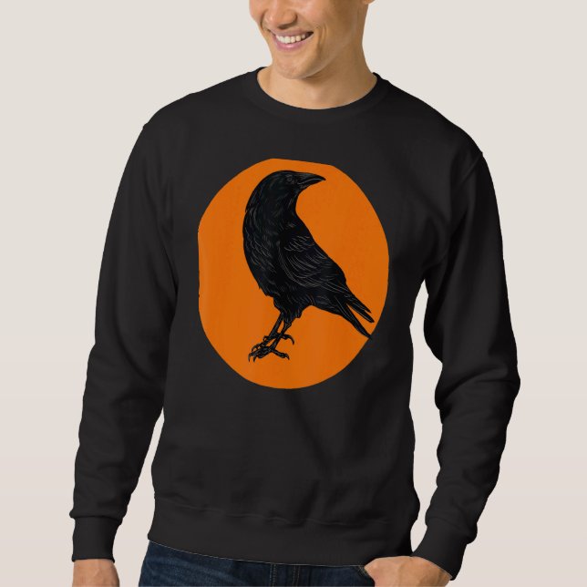 Crow Birds Sunset Silhouette Bird Sweatshirt (Front)