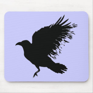 Crow - black mouse pad