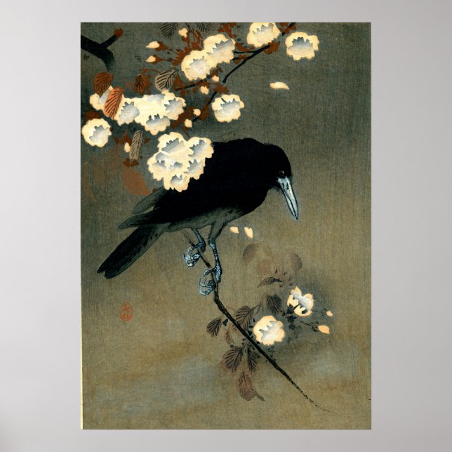 Crow & Blossom by Ohara Koson (1910) Poster (Front)