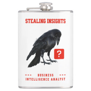 Crow Business Intelligence Analyst Hip Flask